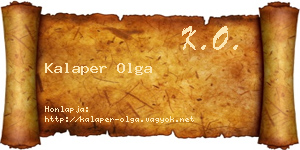 Kalaper Olga névjegykártya