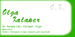 olga kalaper business card
